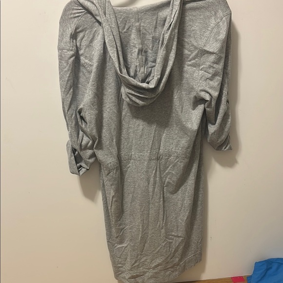 Gray hooded zip up top - Picture 3 of 4